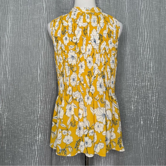 Cynthia Rowley smocked neck tie top. NWOT - Picture 2 of 6